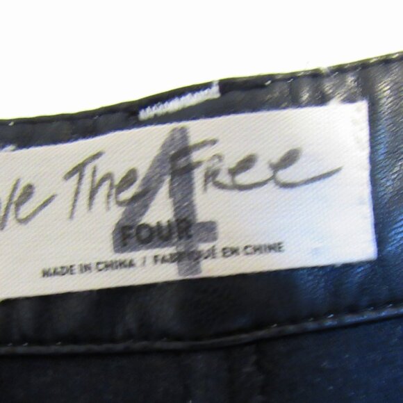 We the Free Faux Leather Pants, Black, sz. 4 , waist 26in, closure buttons: - Picture 3 of 8